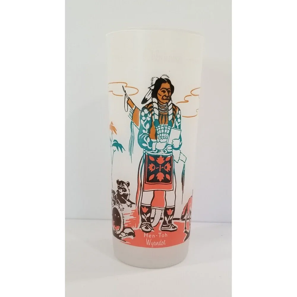 Vintage Blue Eagle Hen-Toh Wyandot Knox Oil Glass – Oklahoma Indians